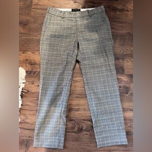Banana Republic Light Gray Plaid Chinos